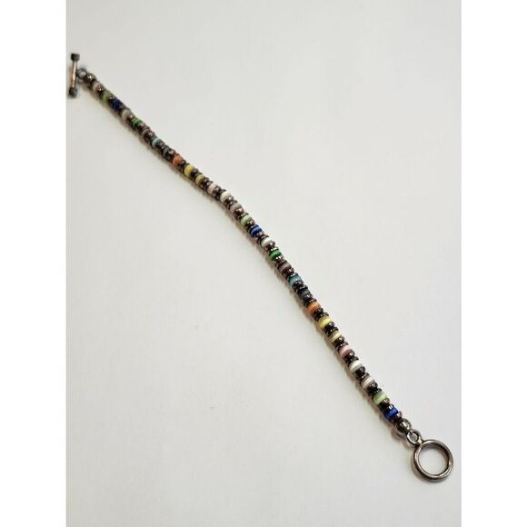 No Brand Jewelry - Multi-Color Beaded Sterling Bracelet 925 7"